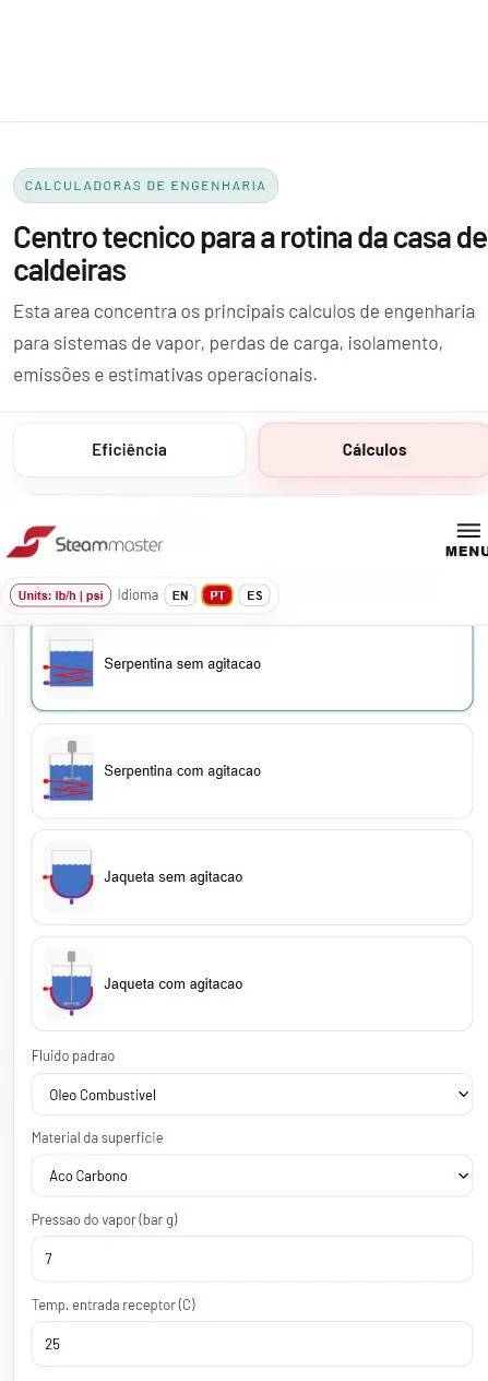 Calculadora de trocador de calor